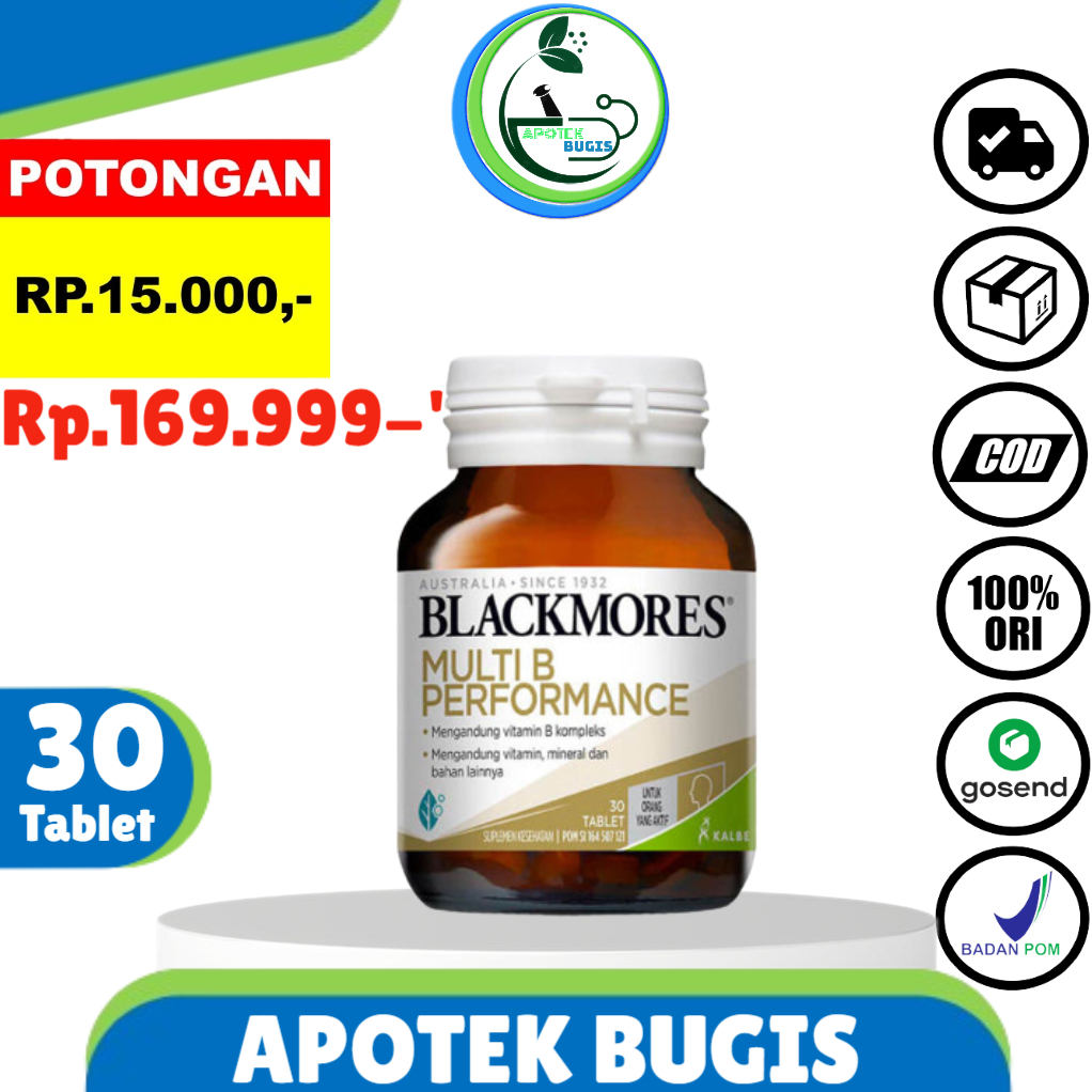 Jual Blackmores Multi B Performance - 30 / 62 Tablet - Membantu ...