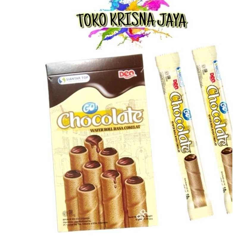 Jual SIANTAR TOP DEO GO! CHOCOLATE WAFER ROLL RASA COKELAT NETTO 24 PCS