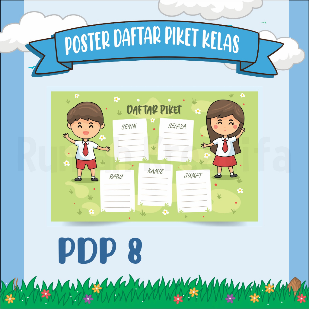 Jual POSTER JADWAL PIKET | HIASAN KELAS | TUGAS SEKOLAH WIPE CLEAN ...