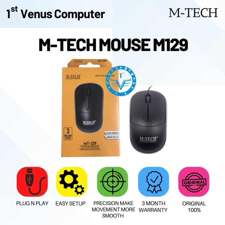 Jual MOUSE MTECH USB M129 / MOU02-MT | Shopee Indonesia