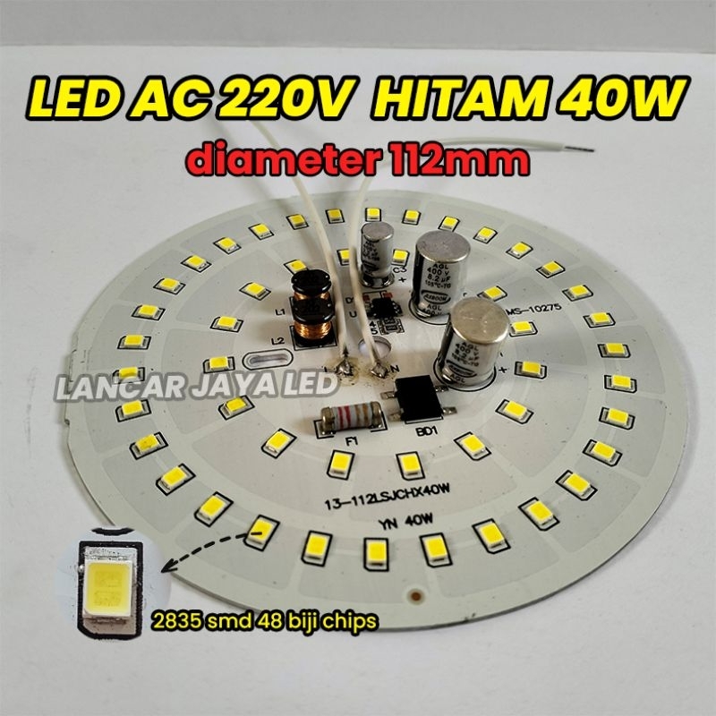 Jual PCB LED AC HITAM All Watt 3,5,7,7(custom)9,12,15,18,20,25,30 ...