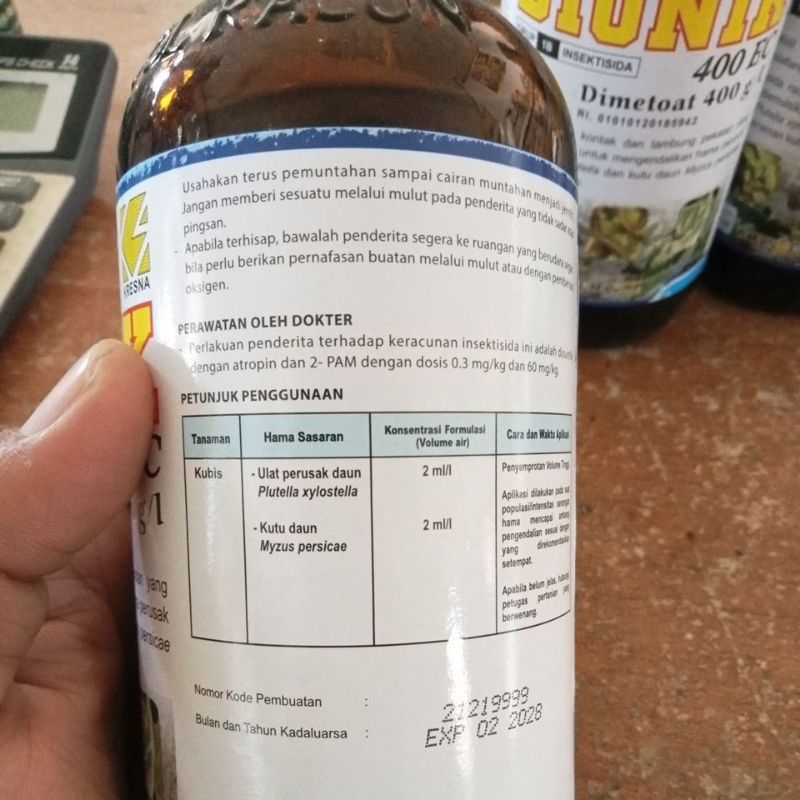 Jual Insektisida BIONIK DIMETOAT 400ec 500ml | Shopee Indonesia
