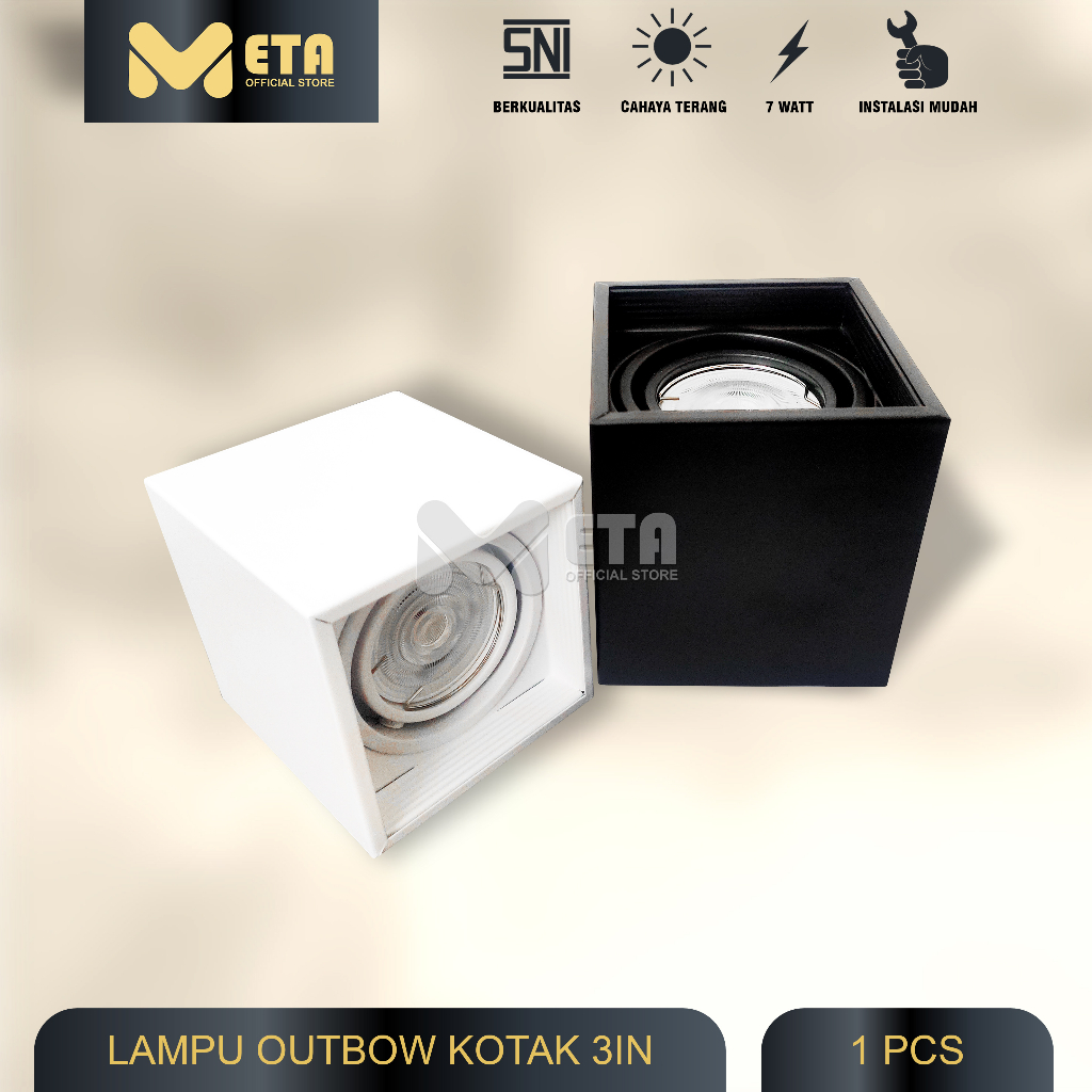 Jual Lampu plafon Kotak led 7 watt model outbow lampu plafon MR16 kotak ...