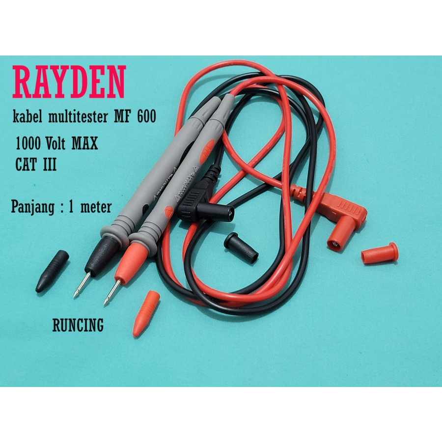 Jual Kabel Multitester MF 600 RAYDEN CATIII 1000V 10A meterHigh QUALITY ...