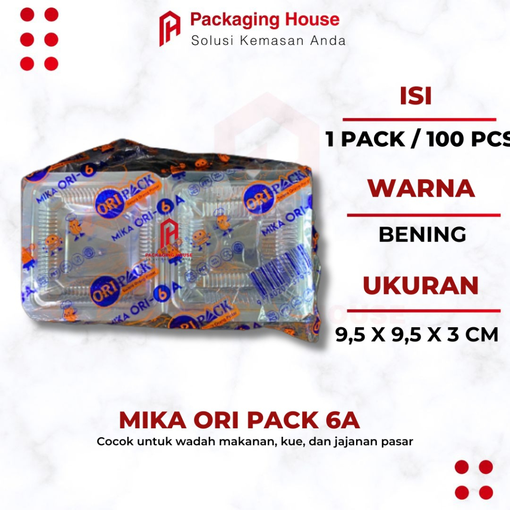 Jual [ 100 Pcs ] Mika Oripack 6a Mika Kue Kecil Bening Tray Mika 9