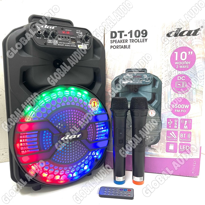 Jual Speaker Portable Dat DT 109 10inch Original Free 2bh Mic Wireless ...