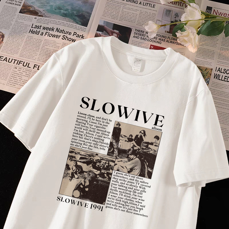 Jual Sezo T Shirt White Slowive Retro Kaos Oversize Wanita Korean Kaos