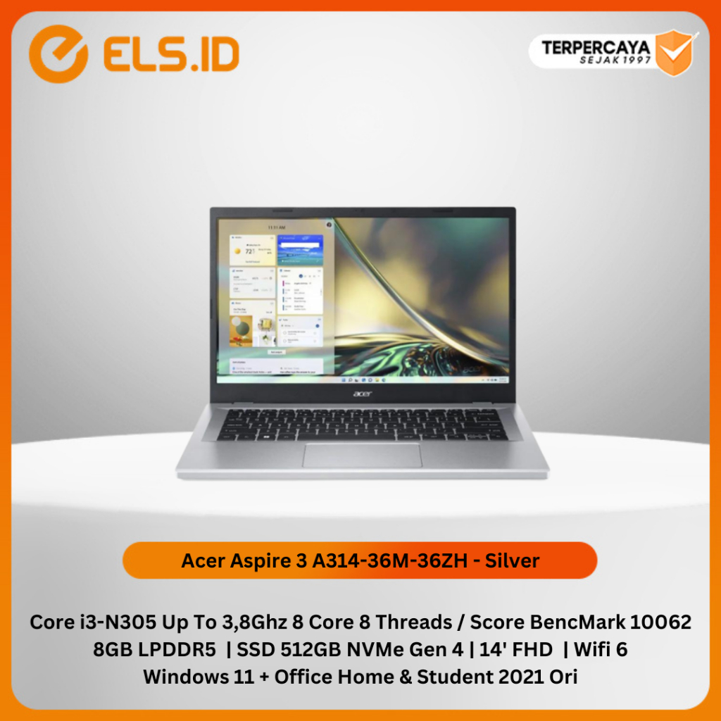 Jual Acer Aspire 3 A314 36m 36zh Silver I3 N305 8gb Ssd 512gb Shopee Indonesia 5451