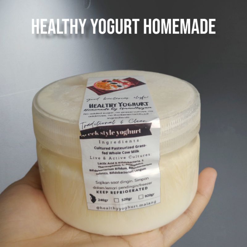 Jual Greek Yogurt Plain dan Vanilla Grassfed 240 gr Halal MUI Healthy
