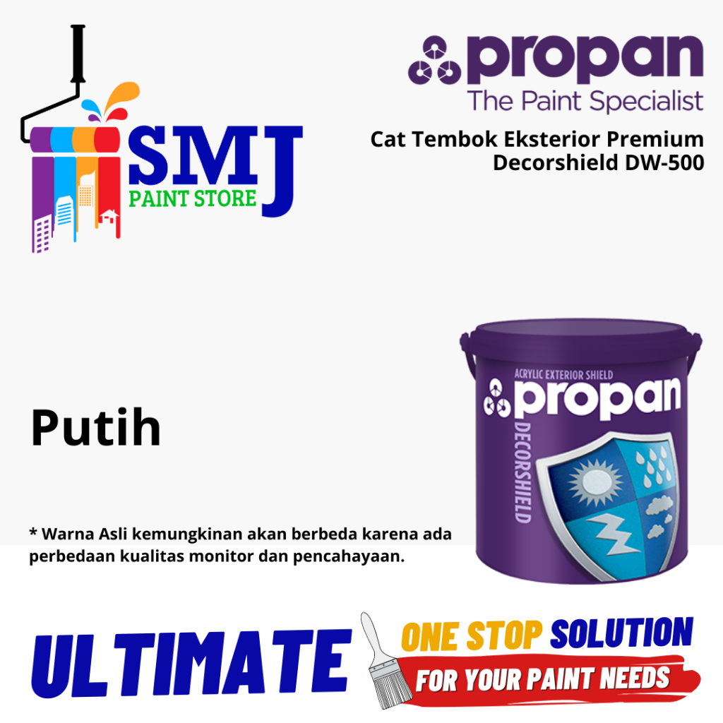 Jual Cat Tembok Eksterior Premium Propan Decorshield Warna Putih 20l Shopee Indonesia 0348