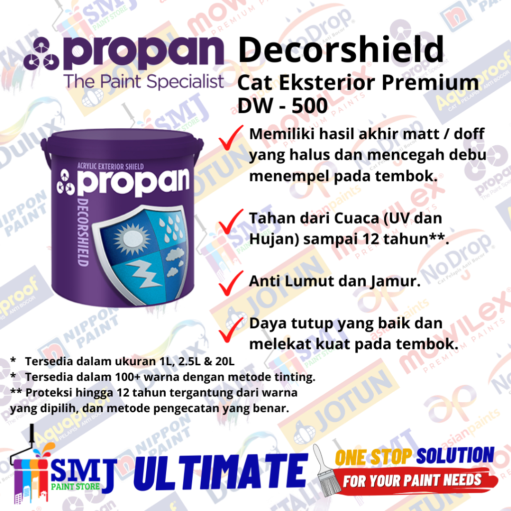 Jual Cat Tembok Eksterior Premium Propan Decorshield Warna Tinting 20l Shopee Indonesia 6860