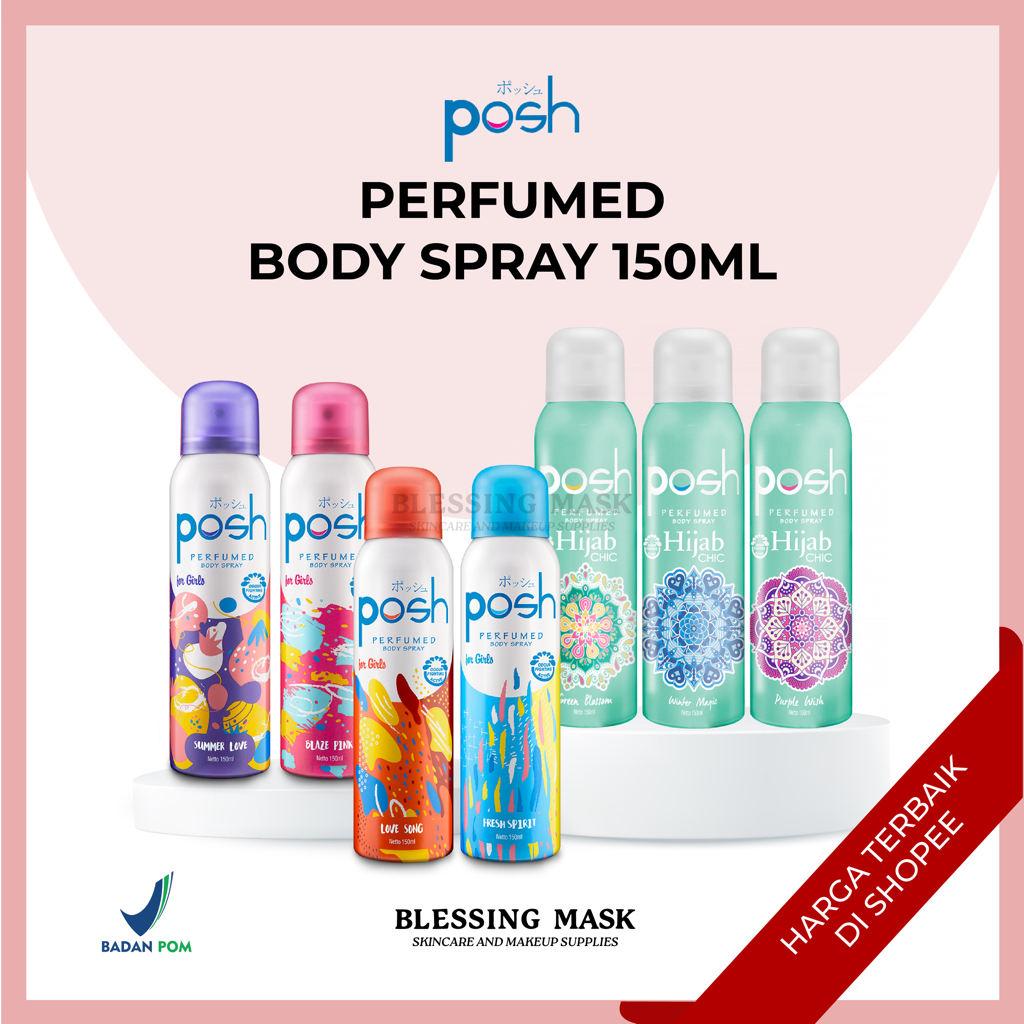 Jual Posh Body Spray 150ml Men / Girls Perfumed Pria Wanita Body Spray ...