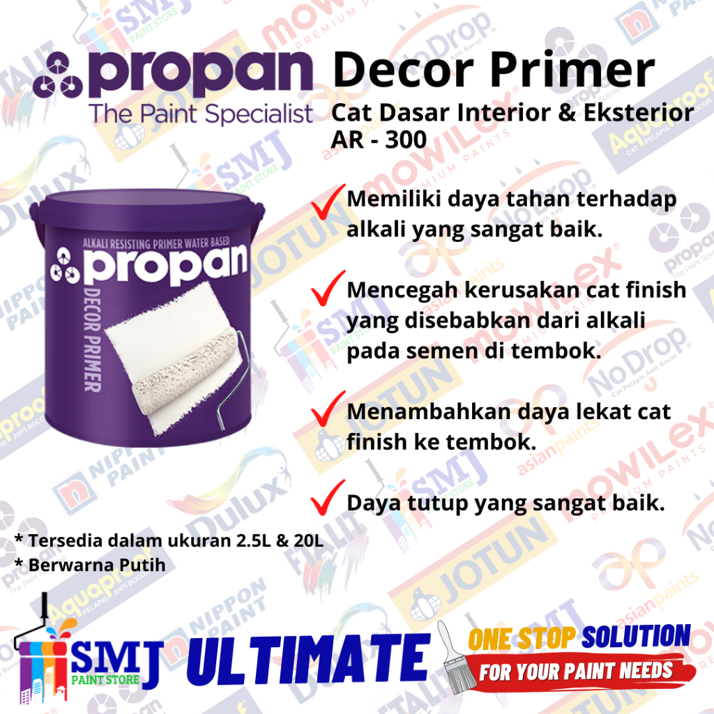 Jual Cat Dasar Tembok Propan Decor Primer Alkali Resisting Ar 300 20l Shopee Indonesia 8156