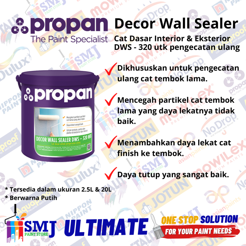 Jual Cat Dasar Interior & Eksterior Tembok Lama PROPAN DECOR WALL