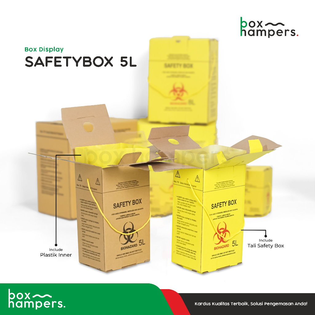 Jual SAFETY BOX 5 Liter Sampah Medis/Safetybox/Alkes/BioHazard/Kardus ...