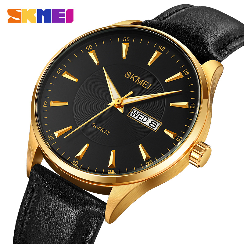 SKMEI 2075 Jam Tangan Pria Wanita Analog Model Classic Tali Kulit WATCHKITE  WKOS