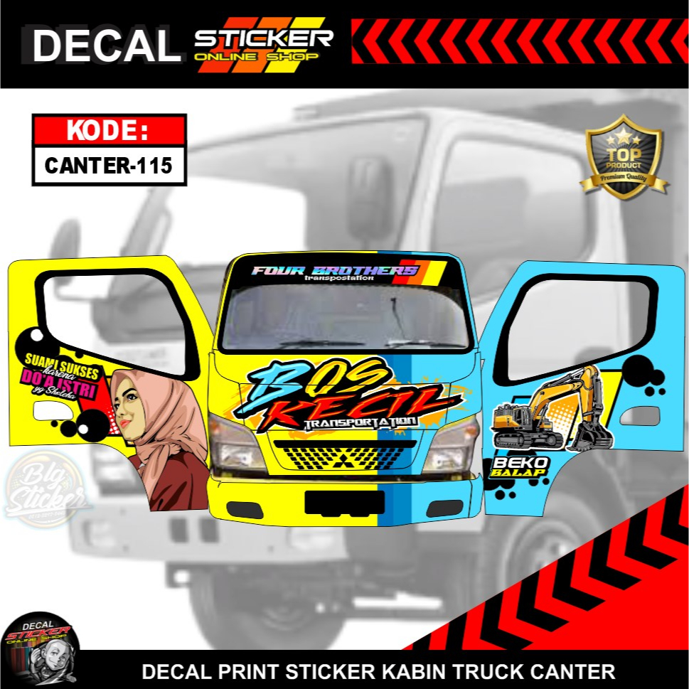 Jual STIKER CANTER TRUK FULL KABIN BOS KECIL DECAL STICKER CUSTOM ...