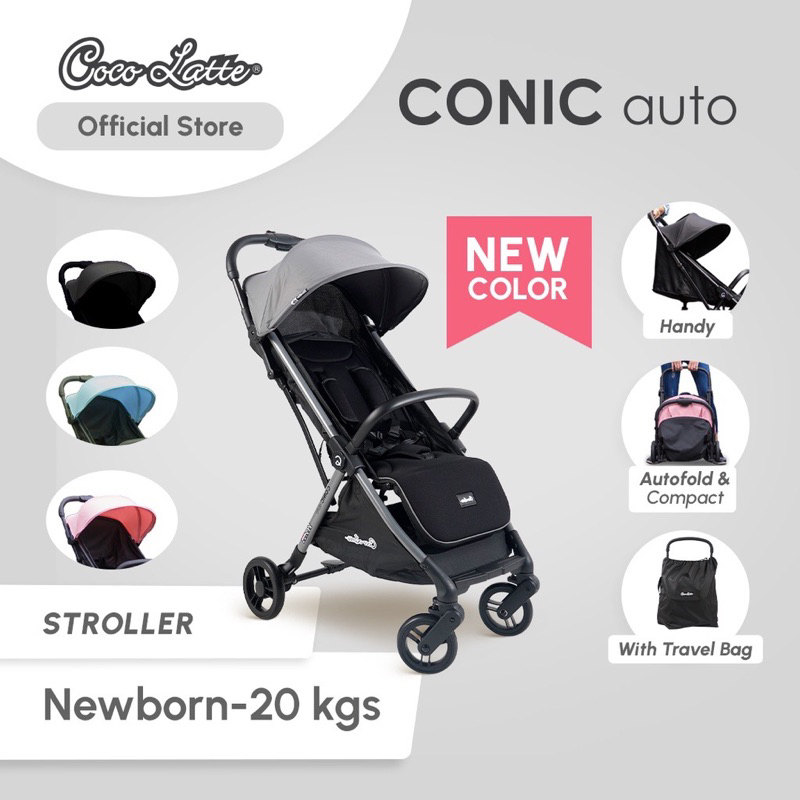 Jual Cocolatte Cl Cb Sn Conic Auto Stroller Black Shopee Indonesia