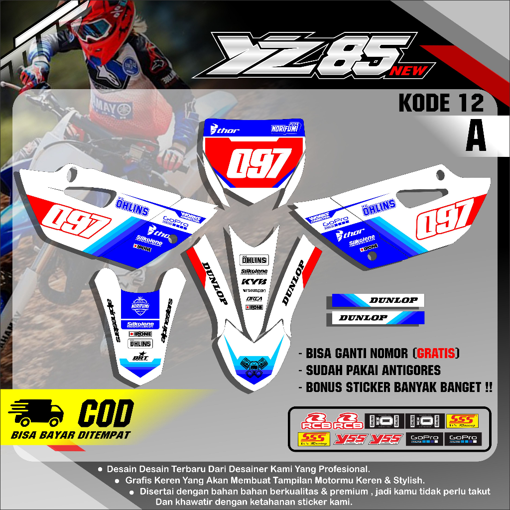 Jual (COD) Sticker Striping Stiker Decal Variasi Lis Semi Full Yamaha ...