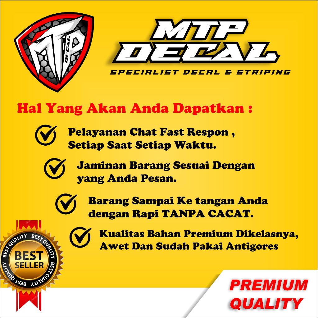 Jual (COD) Sticker Striping Stiker Decal Variasi Lis Semi Full Yamaha ...