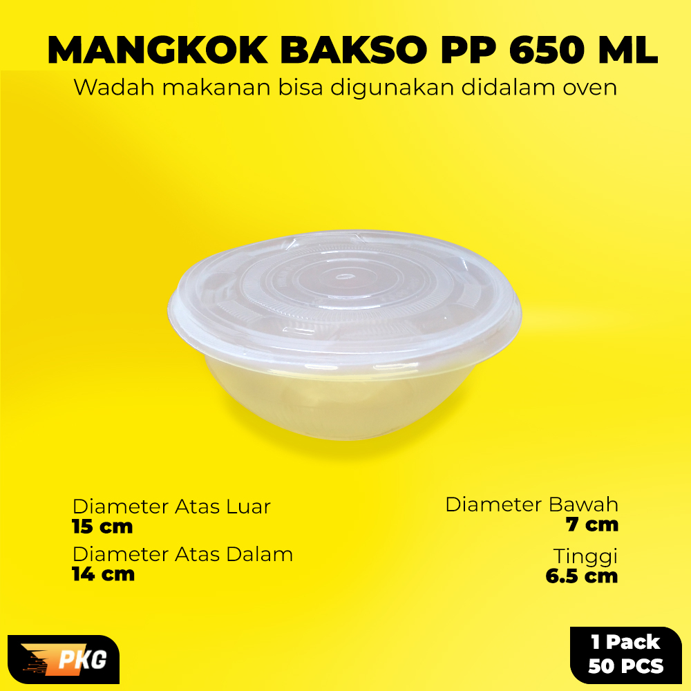 Jual Mangkok Plastik Bakso 650ml Mangkuk Bulat Bakso Plastik Tahan