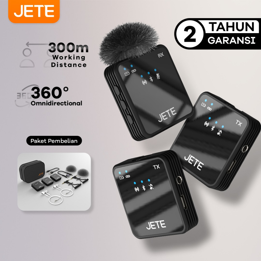 Jual Microphone Wireless Jete MX1 Clip On Mic Live Youtuber 2in1