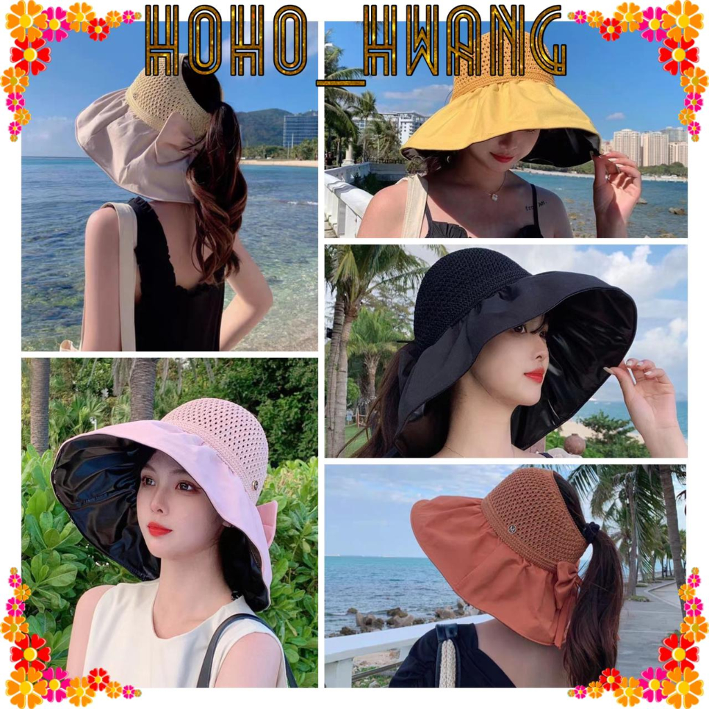 Jual HOHO_HWANG (T-9) Topi pantai lipat topi rajut fashion Import Anti ...