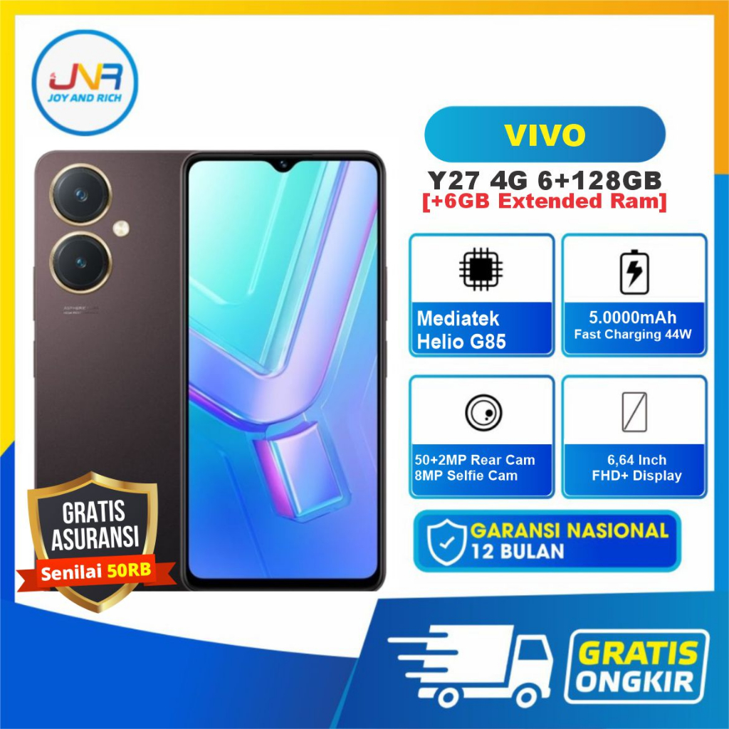 Jual Vivo Y27 4G LTE 6+128GB [+6GB Extended RAM] Garansi Resmi 12 Bulan ...