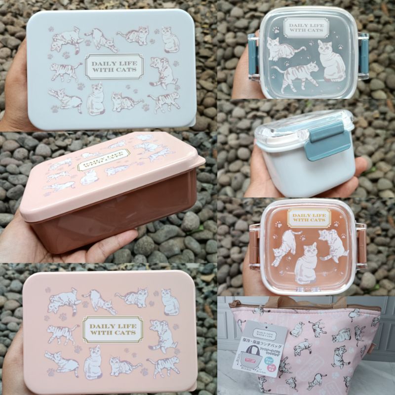 Jual Seria Daiso Watts Japan Lunch Box Kotak Bekal Lunch Bag Kucing