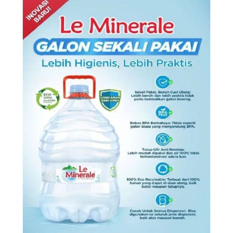 Jual Air Galon Le Mineral 15l Isi Le Mineral Air Galon Original Isi 15liter Shopee Indonesia 9711