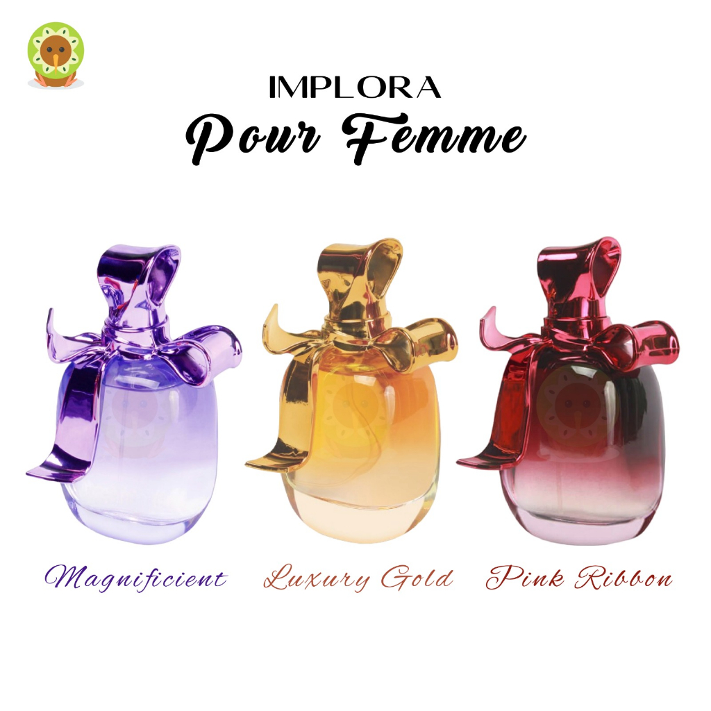 Jual IMPLORA PARFUM MAGNIFICIENT POUR FEMME - PINK RIBBON - LUXURY GOLD ...