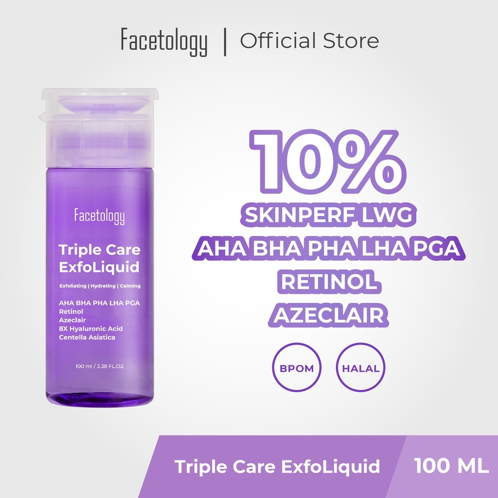 Jual Facetology Triple Care Exfo Liquid Toner 100ml | Exfoliating AHA ...