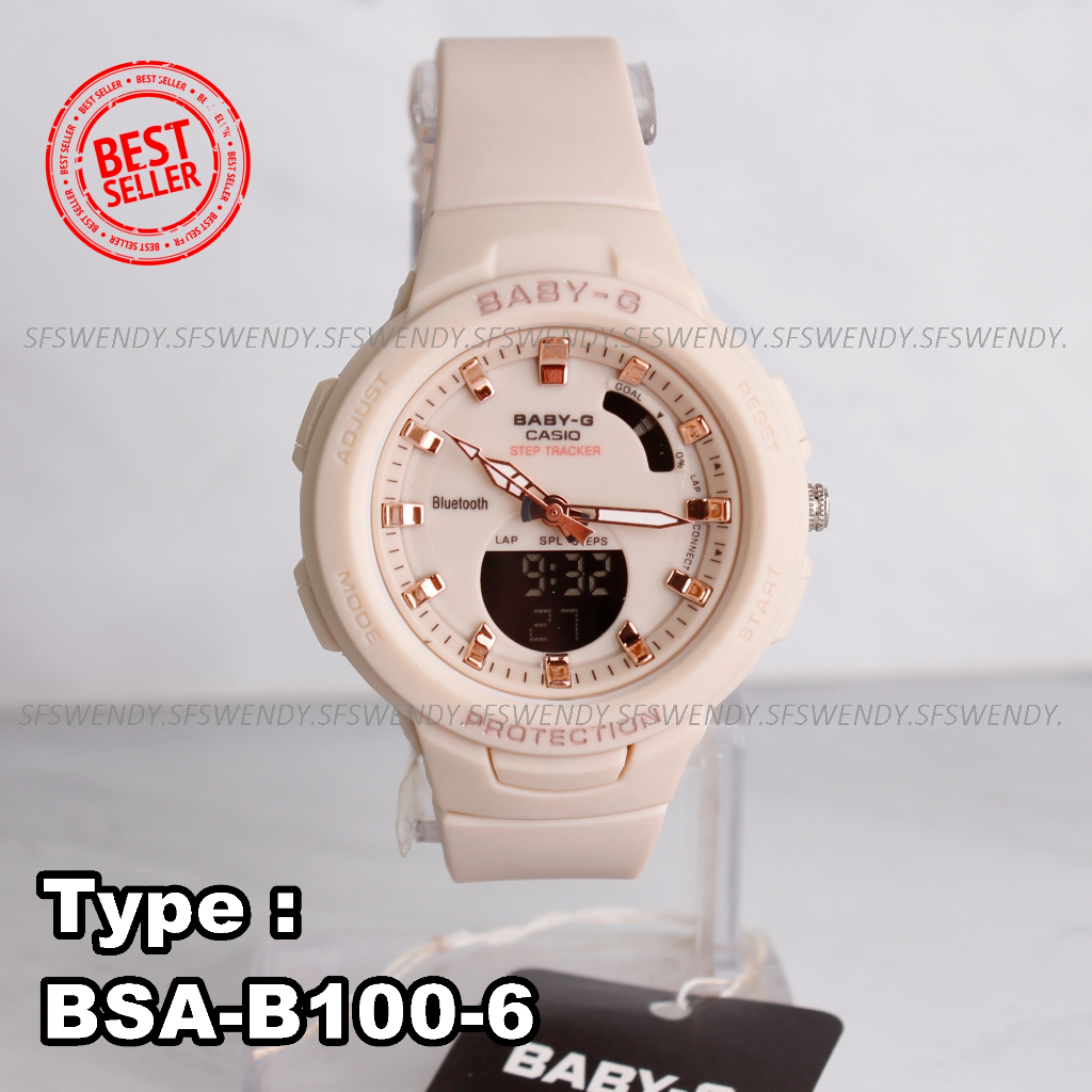 TERMURAH !!! Jam tangan wanita anak anak Baby-G BSAB-100 Pink Peach Lilac  digital sproty anti air