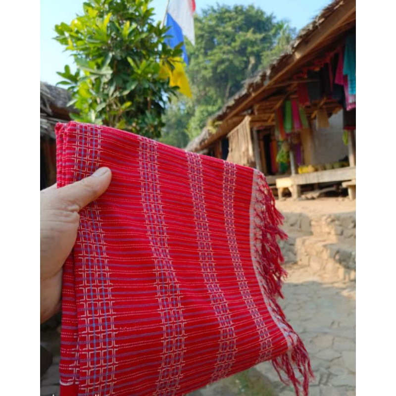 Jual Promo Diskon Kain Tenun Baduy Motif Suwat Variasi Merah Putih