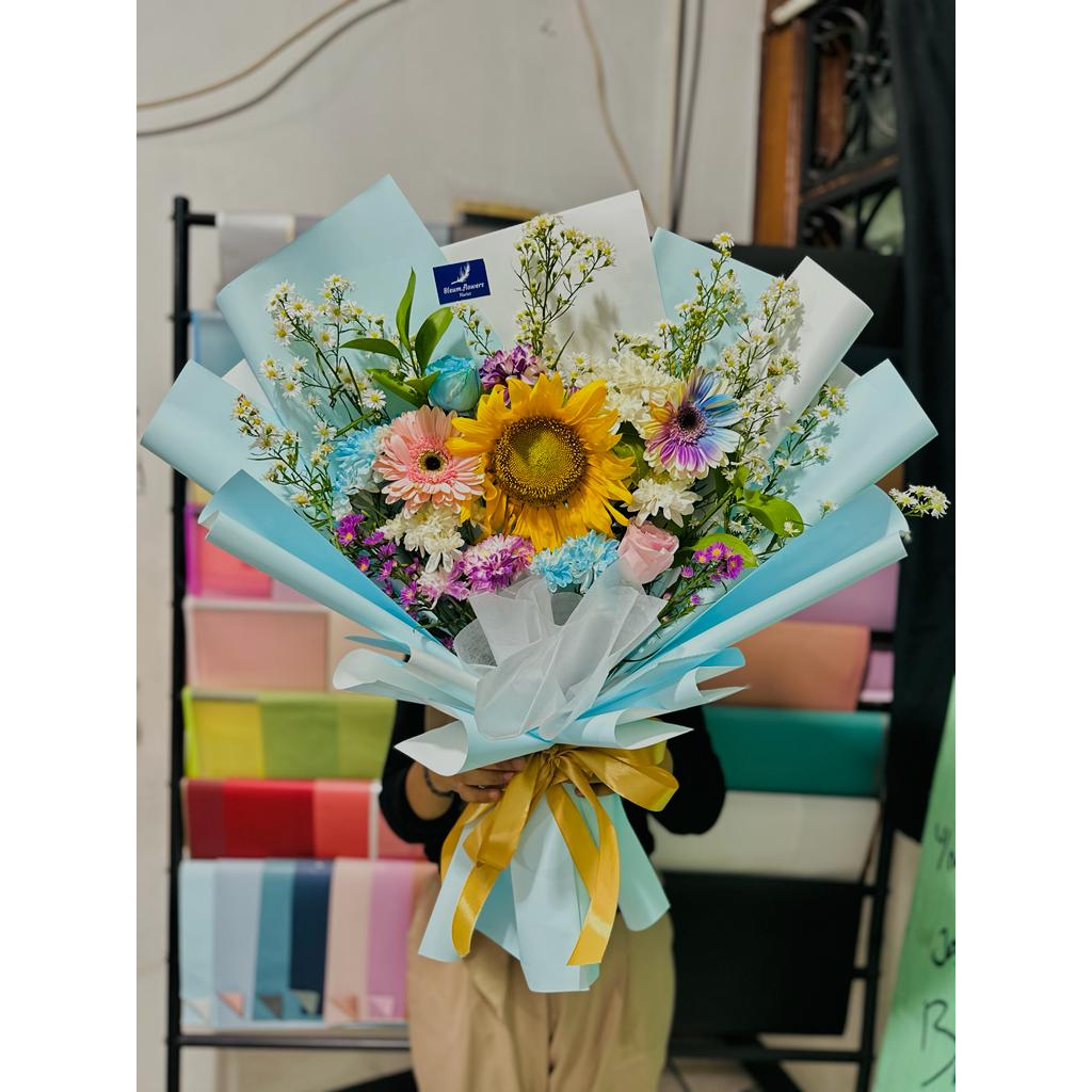 Jual fresh flowers bouquet / flowers bouquet jogja / buket wisuda jogja