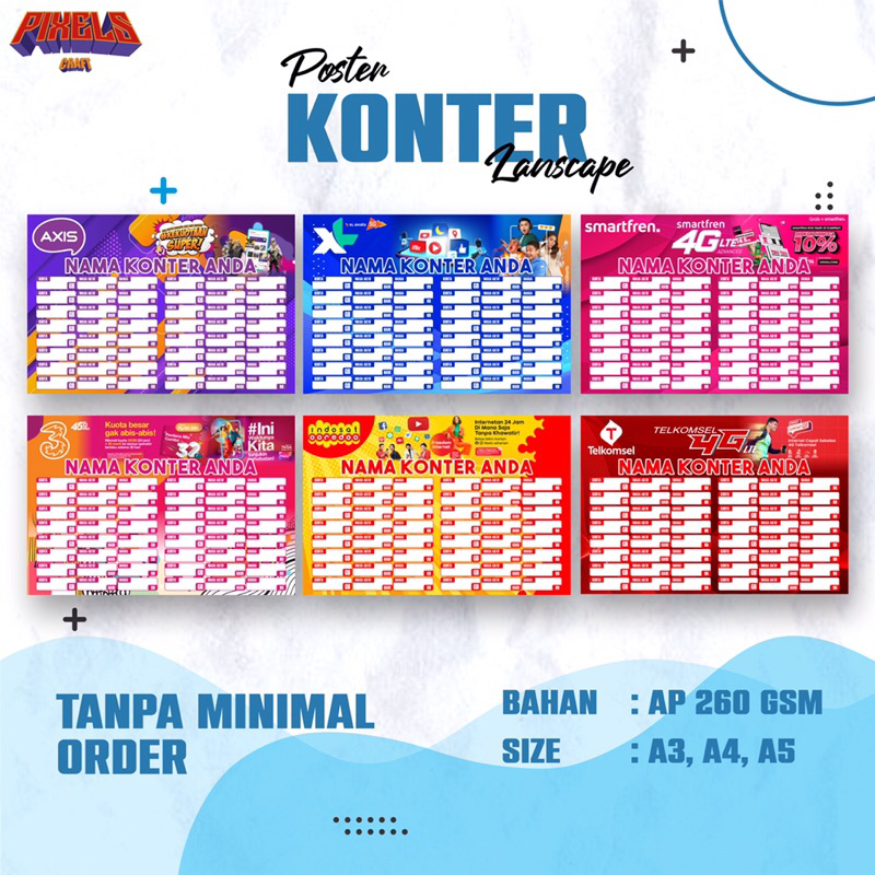 Jual POSTER KONTER CUSTOM/POSTER DAFTAR HARGA KONTER | Shopee Indonesia