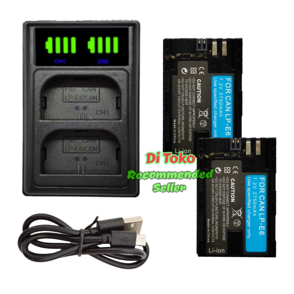 Jual Paket Charger Double Slot Battery For Kamera Canon Lp E6