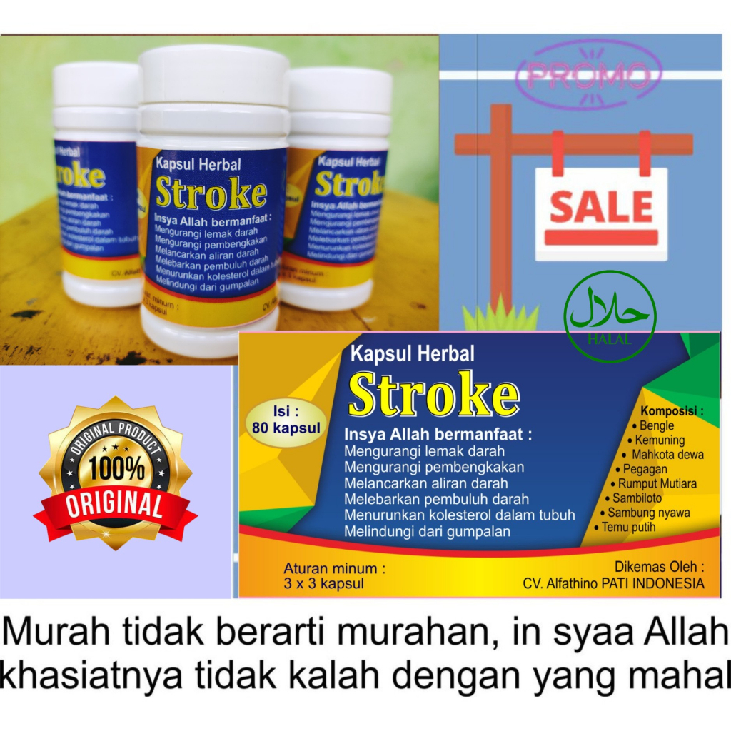 Jual OBAT STROKE I KAPSUL HERBAL STROKE I SOLUSI STROKE Isi 75 Kapsul ...