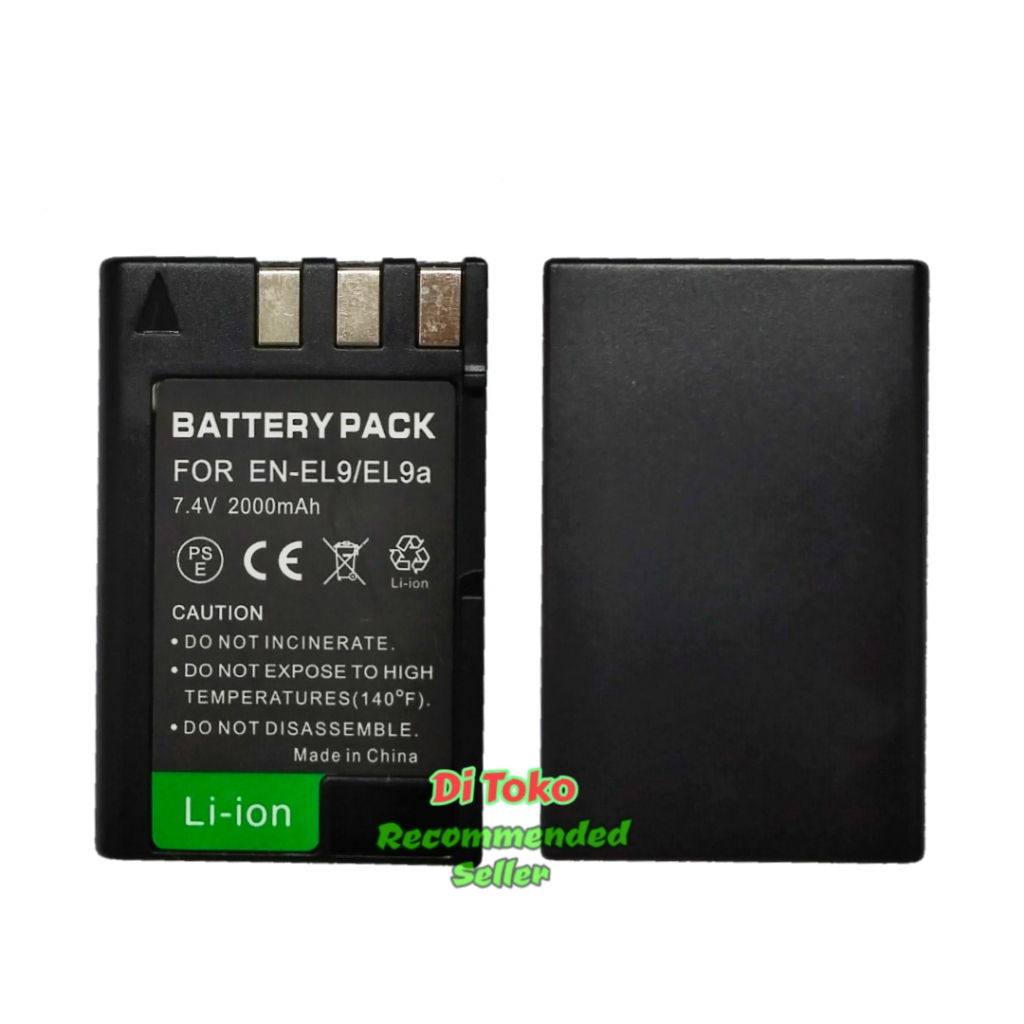 2db 1800mAh EN-EL9 EN EL9 EN-EL9a EN EL9a EL9a Li-ion akkumulátor és