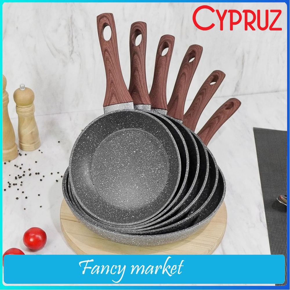 Jual CYPRUZ FRYPAN GREY MARBLE Wajan Marble Anti Lengket 18 CM/20 CM/22 ...