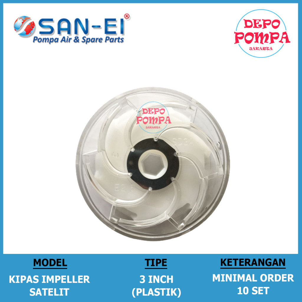 Jual Kipas Impeller Dan Guide Vane Pompa Air Satelit San Ei Inch Plastik Shopee Indonesia