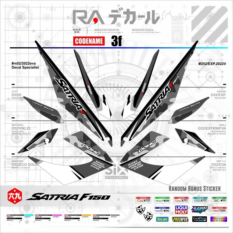 Jual STICKER STRIPING SUZUKI SATRIA F150 FACELIFT | Shopee Indonesia