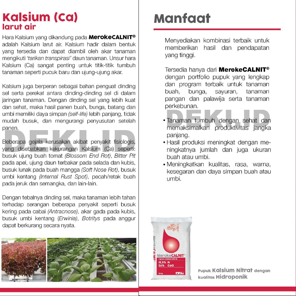 Jual Calnit Meroke 25 Kg Via Instant Pupuk Kalsium Nitrat Calcium ...