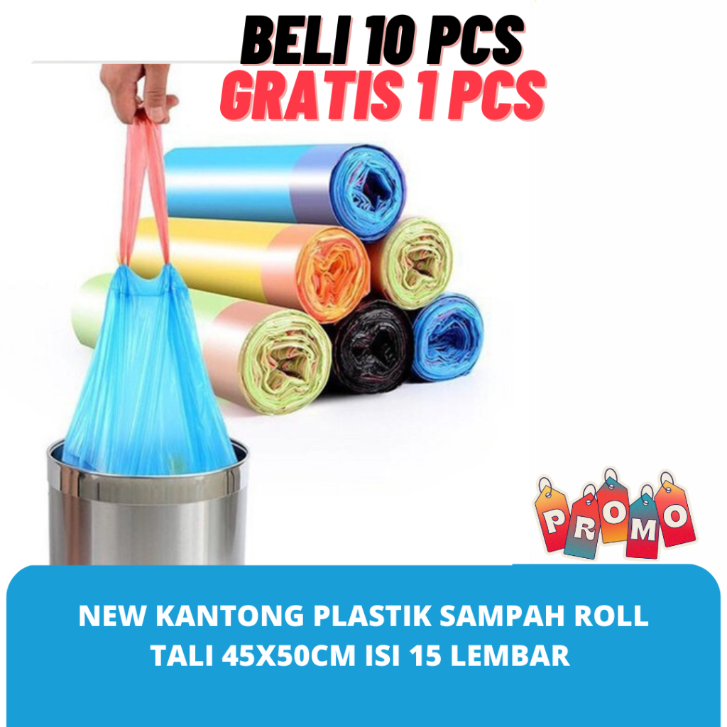 Jual New Kantong Plastik Sampah Roll Tali 45x50cm Isi 15 Lembar Plastic Trash Shopee Indonesia 0923