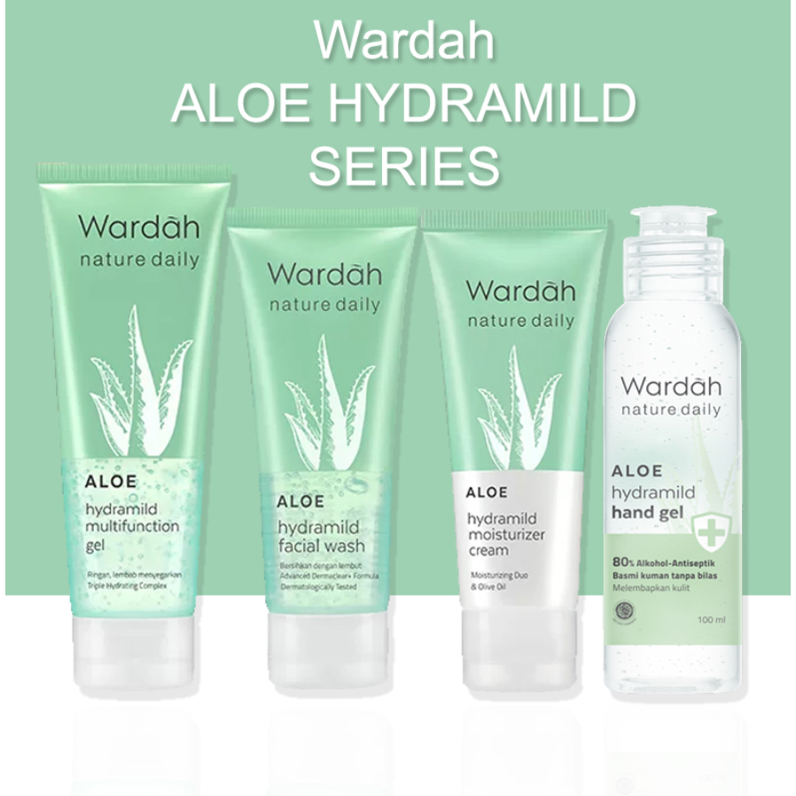 Jual Wardah Nature Daily Aloe Hydramild Series Facial Wash Foam Moisturizer Multifunction Gel