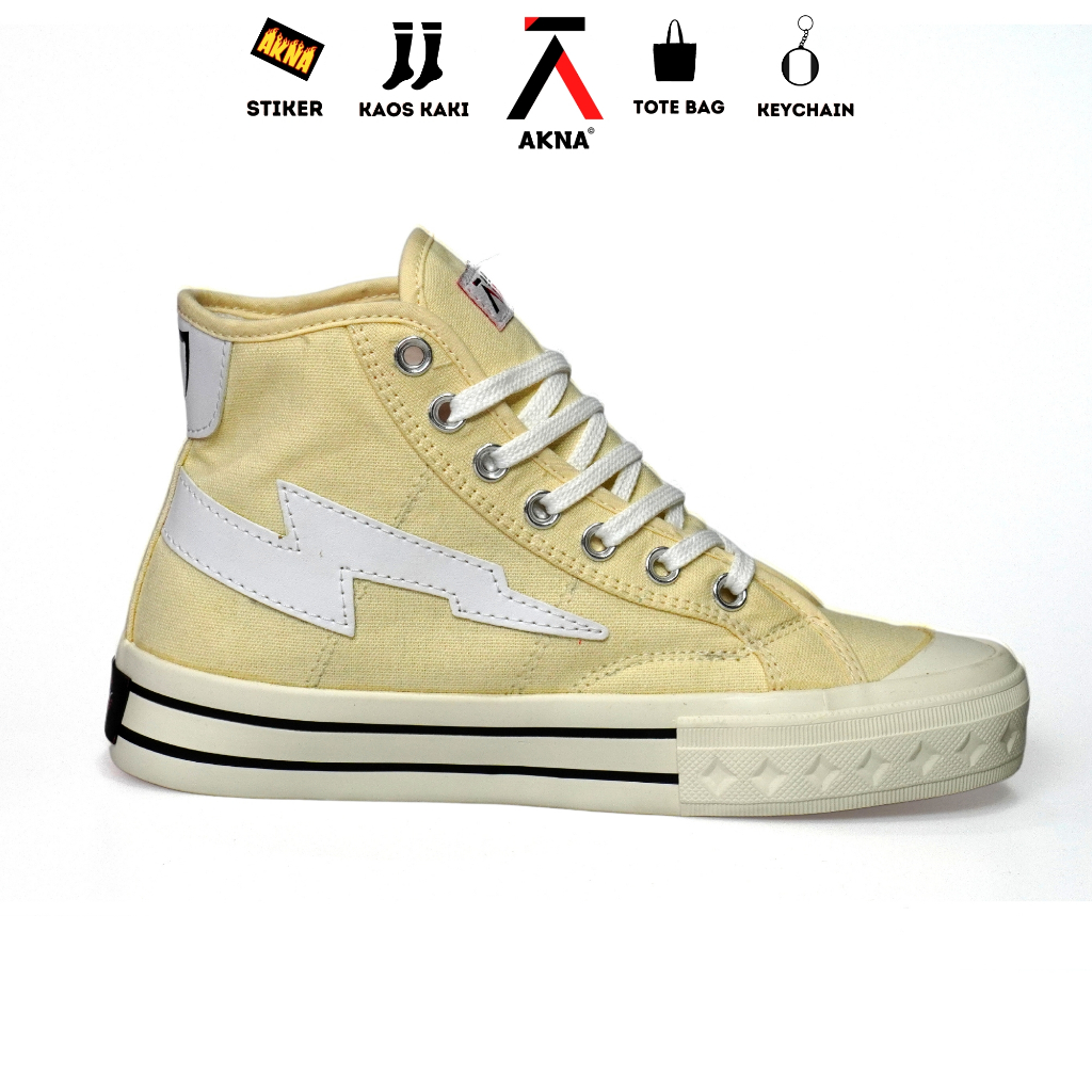 Jual AKNA - Sepatu Aksara High Cream Pria Wanita | Shopee Indonesia