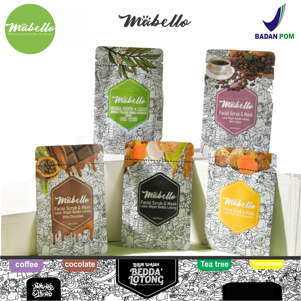 Jual Mabello Masker Hitam masker wajah bedda lotong mabelo facial scrub ...
