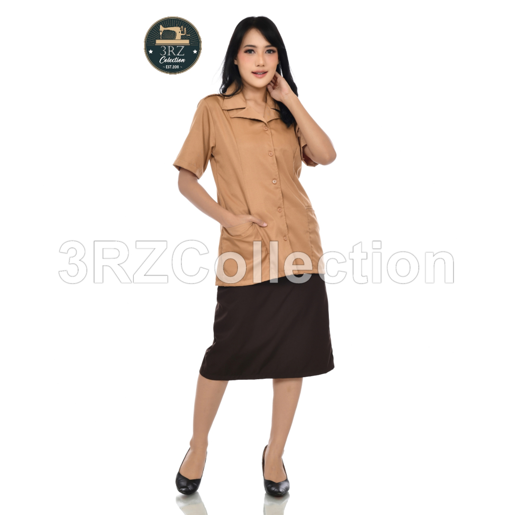 Jual Setelan Seragam Pramuka Pembina Guru Wanita Lengan Pendek Set Rok