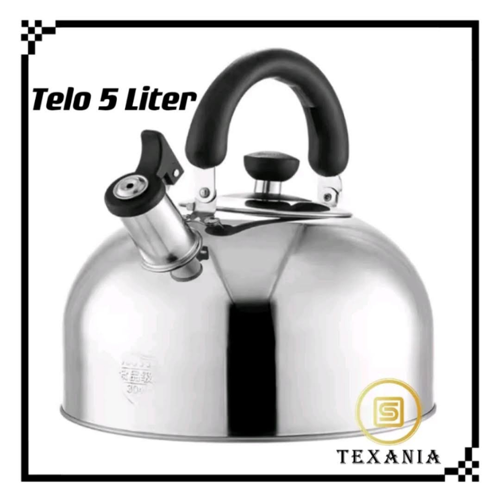 Jual Texania Teko 5 Liter Teko Stainles Stainless Steel Kettle Whistle Alat Masak Air Panas 5560