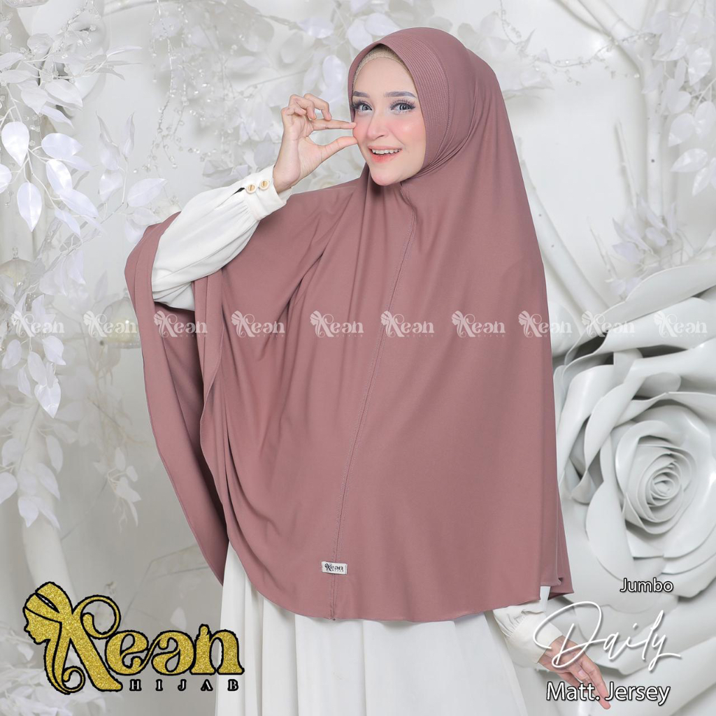 KEAN - Bergo Daily Hamidah Size XXL Jumbo Bahan Jersey Barbara